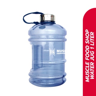 [สินค้าของแถม] Musclefoodshop กระบอกน้ำ มีหูจับ สีน้ำเงิน ขนาด 1 ลิตร เหมาะสำหรับพกพา