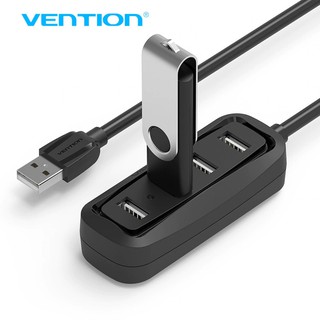 Vention 4 พอร์ต USB2.0 Hub ฮับตัวแบ่ง USB OTG กรอบ ABS และสาย PVC แบบพกพา