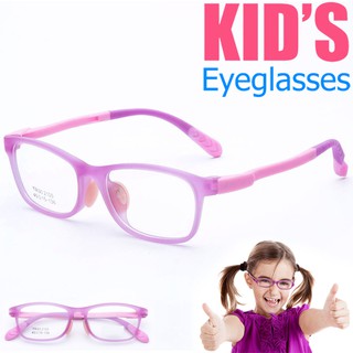 KOREA แว่นตาแฟชั่นเด็ก แว่นตาเด็ก รุ่น 2105 C-4 สีชมพู ขาข้อต่อ วัสดุ TR-90 (สำหรับตัดเลนส์) เบาสวมไส่สบาย