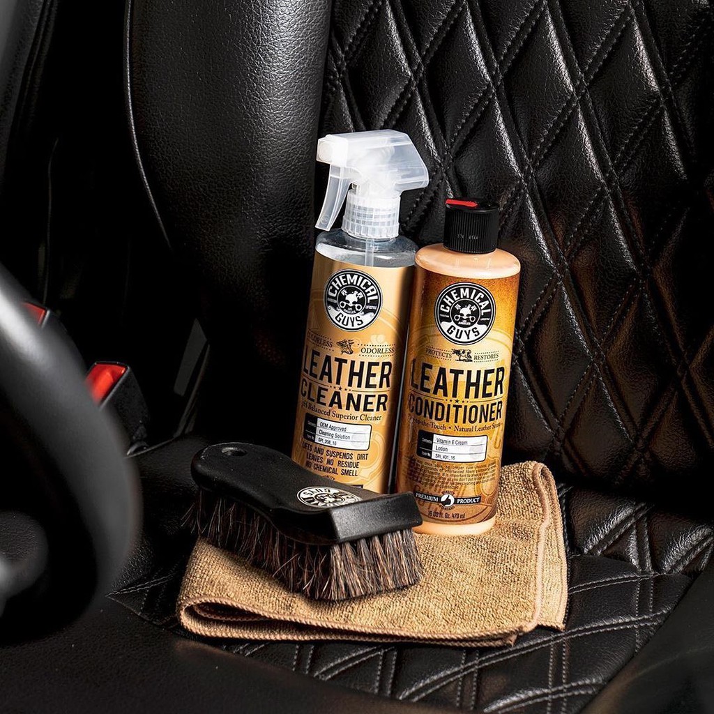 ชุดดูแลรักษาเบาะหนัง (Full Kits) Chemical Guys Leather Care Shopee