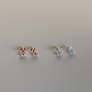 A.piece  *Last chance to buy*A.piece ต่างหูเงินแท้ [all silver 925] cherry stud earrings (6)