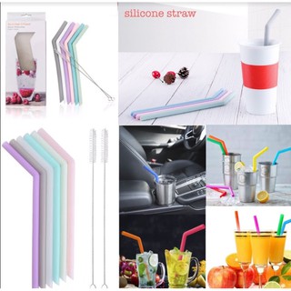 Silicone Straw หลอดดูดน้ำซิลิโคนแบบโค้ง