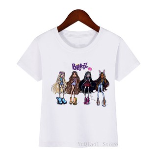 เสื้อเด็กหญิง - เสื้อยืด Vogue Bratz harajuku คาวาอี้สาวเสื้อยืดฤดูร้อนด้านบนเด็กสตรีทแวร์เด็กเสื้อ