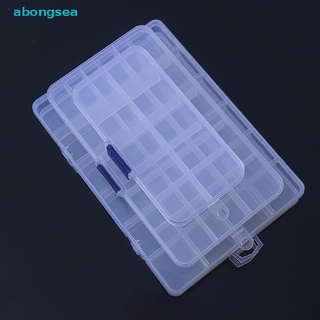 Abongsea กล่องพลาสติก ทรงสี่เหลี่ยมผืนผ้า ปรับได้ สําหรับเก็บเครื่องประดับ ต่างหู ลูกปัด