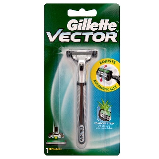 สินค้า Gillette Vector ยิลเลตต์ เวคเตอร์ ด้ามพร้อมใบมีด 1 ด้าม