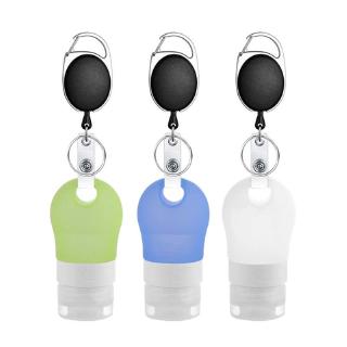 blala Silicone Refillable Squeezable Hand Sanitizer Empty Bottle with Keychain Carrier