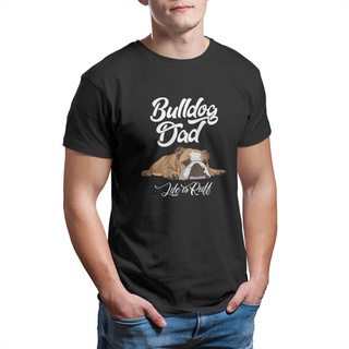 ใหม่ เสื้อยืด พิมพ์ลาย Bulldog Dad Lif สไตล์พังก์ แฟชั่นสําหรับผู้ชาย 6932