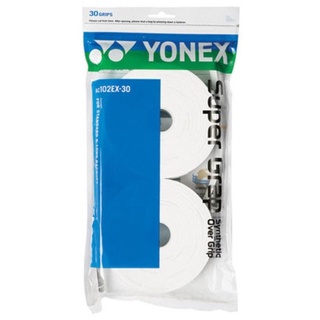 สินค้า YONEX AC102EX-30 Super Grap Over Grip สีขาว (จำนวน 30 ชิ้น) กริปพันด้าม ไม้เทนนิส ไม้แบด AC102EX ของแท้ 100%