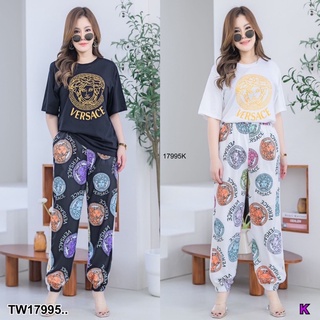 PE17995 Set #สาวอวบ 2ชิ้น เสื้อยืดคอกลม