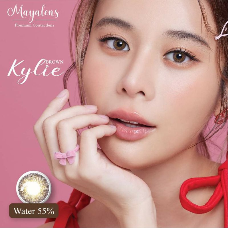 บิ๊กอายตาโต-รุ่น-kylie-brown-mayalens-คอนแทคเลนส์-สีน้ำตาล-ค่าน้ำ55-กันยูวี-กรองแสง