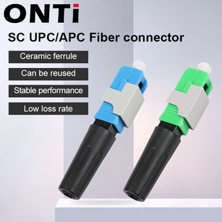 ONTi Newest 50-200pcs SC UPC/APC Single-Mode Fiber Optic Quick connector FTTH Cold Connector Tool Field Assembly Adapter