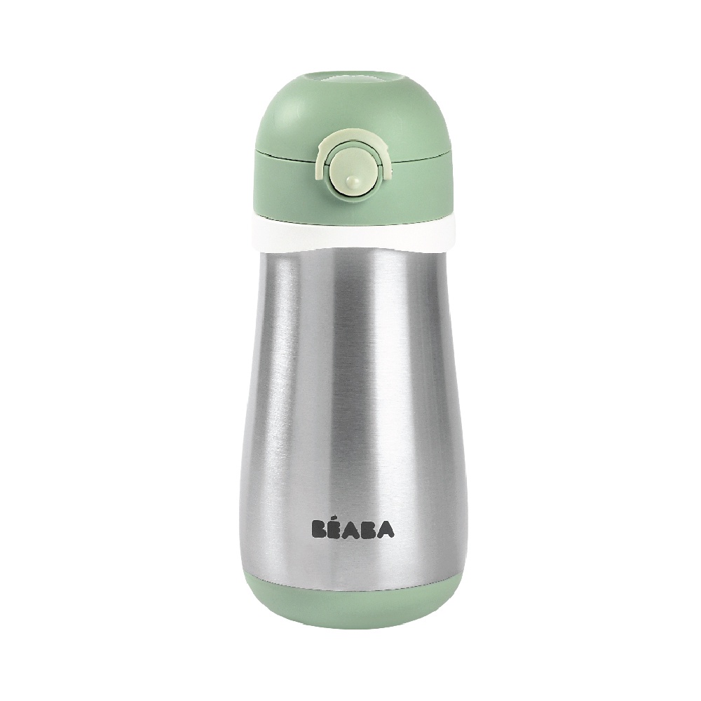 beaba-กระติกน้ำสแตนเลสแบบยกดื่ม-stainless-steel-spout-bottle-350-ml-frosty-green