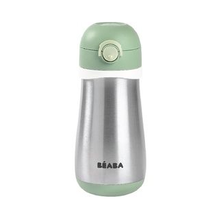 BEABA กระติกน้ำสแตนเลสแบบยกดื่ม  Stainless Steel Spout Bottle 350 ml -  Frosty Green