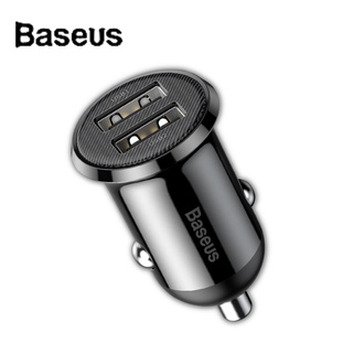 Baseus หัวชาร์จในรถ Dual USB Car Charger 4.8A Mini โทรศัพท์ชาร์จในรถยนต์ หัวชาร์จในรถยนต์