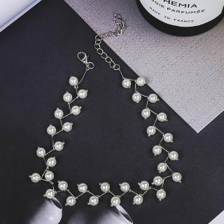 Simple Elegant Women Fish Line Pearl Necklace Choker