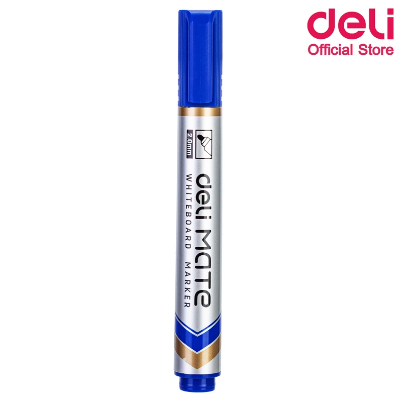 deli-u00330-dry-erase-marker-ปากกาไวท์บอร์ดปลอดสารพิษ-ไม่มีกลิ่นฉุน-แพ็ค-12-แท่ง-หมึกน้ำเงิน-เครื่องเขียน-ปากกาไวท์บอร์ด-ไวท์บอร์ด
