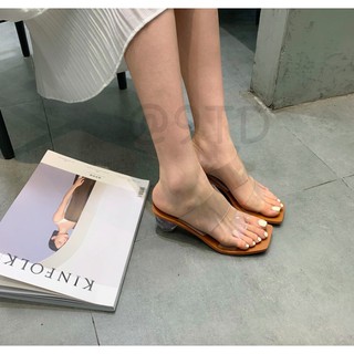 ภาพขนาดย่อของภาพหน้าปกสินค้ารองเท้าส้นใสกลม วัสดุนิ่มไม่บาดเท้า Stylecแบรนด์ดัง งานชนช้อป วัสดุพลาสติกใสคาด จากร้าน snooker015 บน Shopee