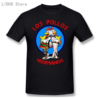 เสื้อยืดแขนสั้น ผ้าฝ้าย 100% พิมพ์ลาย Breaking Bad LOS POLLOS Hermanos แฟชั่นคู่รัก สําหรับผู้ชาย