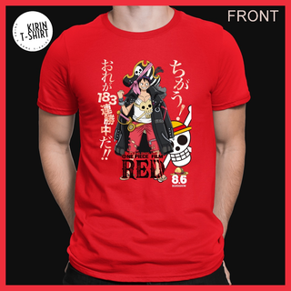 เสื้อยืดผ้าฝ้ายพิมพ์ลาย เสื้อยืด ผ้าฝ้าย 100% พิมพ์ลายการ์ตูนอนิเมะ Dtf One Piece Film Red 02 Luffy Uta Shanks สีแดง สํา