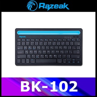 RAZEAK KEYBOARD BK-102 BLACK Bluetooth วางโทรศัพท์ ชาร์จแบตได้ในตัว