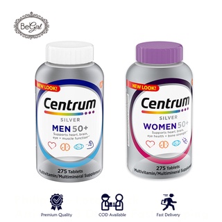 Centrum Silver Women Men 50+ Multivitamins Multimineral 275 Tablets วิตามินรวมสำหรับผู้หญิง วิตามินรวมสำหรับผู้ชาย