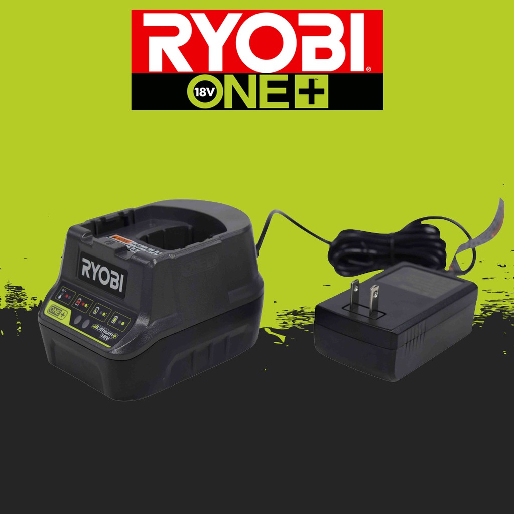 Ryobi แท่นชาร์ท เครื่องชาร์ท battery p118b ของแท้ แถมหม้อแปลงไฟ 110โวล์ ...