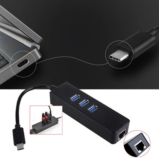 สินค้า USB C LAN HUB, USB ประเภท - C ถึง 3 - Port USB 3.0 ฮับกิ๊กกะบิตอีเธอร์เน็ทพอร์ตอะแดปเตอร์อะแดปเตอร์อีเทอร์เน็ต