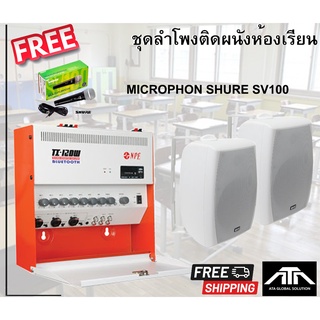 ชุดเครื่องเสียงในห้องเรียน NPE TI 120 + ตู้ลำโพง NPE 602T 1 คู่ ฟรี ไมค์พร้อมสาย SHURE SV100