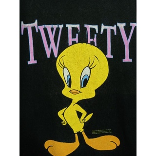 เสื้อยืด มือสอง ลายการ์ตูน วินเทจ tweety ตอกปี 1992 อก 44 ยาว 29