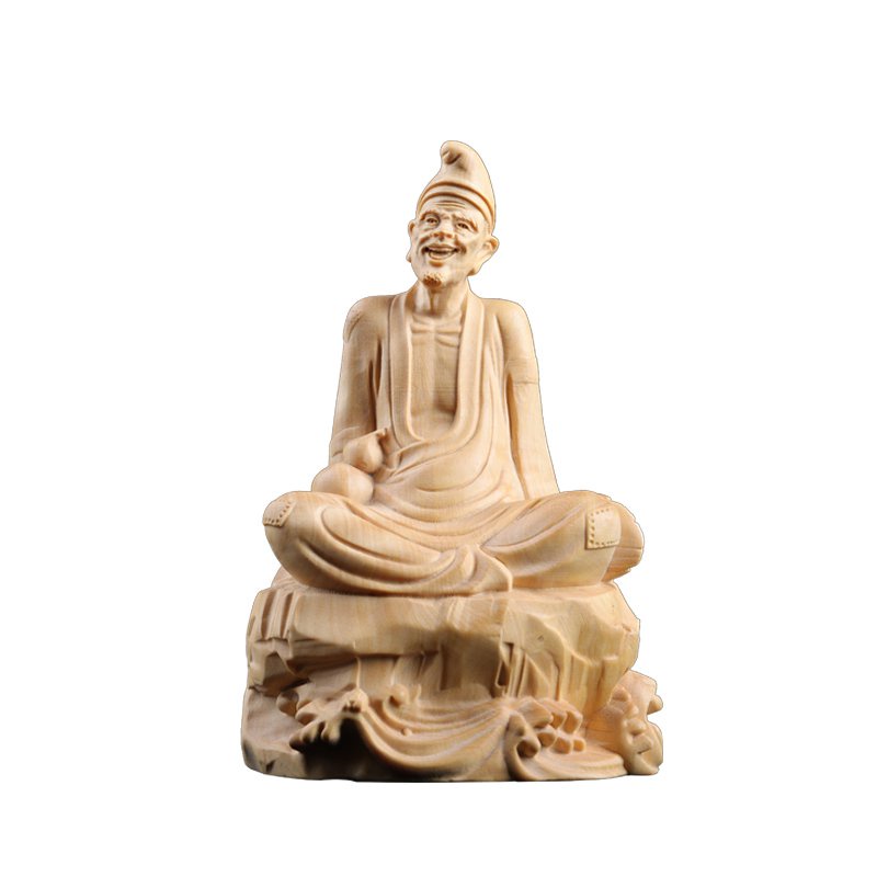 yueqing-boxwood-ไม้แกะสลัก-jigong-living-buddha-ของตกแต่งบ้านของขวัญงานฝีมือแกะสลักบ้านทำด้วยมือพระพุทธรูปพระอรหันต์-cvh