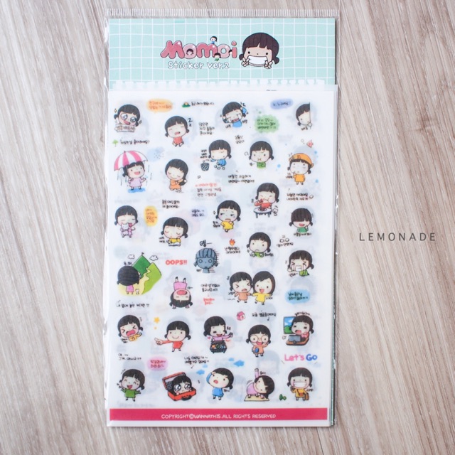 sticker-เกาหลี-set-6-แผ่น-made-in-korea