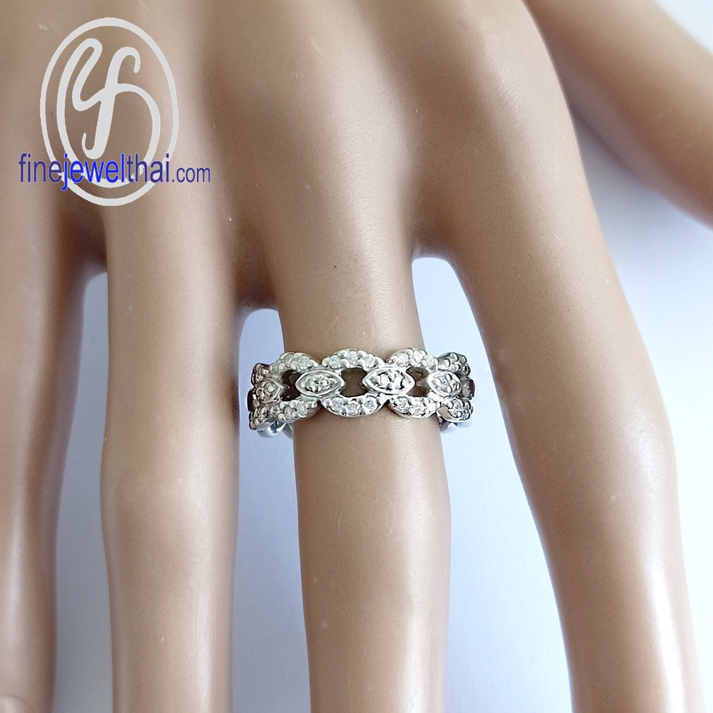 finejewelthai-แหวนเพชร-แหวนเงิน-เพชรแท้-เงินแท้925-แหวนหมั้น-แหวนแต่งงาน-diamond-silver-wedding-ring-r30150di