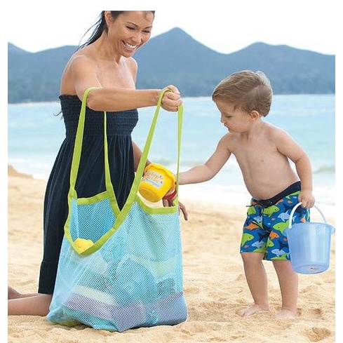 กระเป๋าใส่ของเล่นชายหาด-ถุงใส่ของเล่นชายหาด-เป็นตาข่ายไว้เที่ยวทะเล