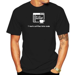 เสื้อยืดผ้าฝ้ายพรีเมี่ยม เสื้อยืด ผ้าฝ้าย ระบายอากาศได้ดี พิมพ์ลายโปรแกรมเมอร์ IT I Turn Coffee Into Code MasterCam สําห