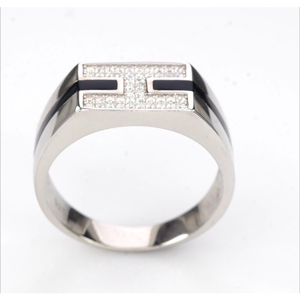 925-sterling-silver-black-enamel-mens-ring-แหวนผู้ชายเงินแท้-925-เคลือบดำ