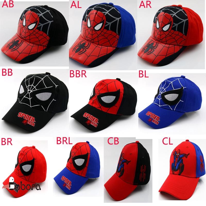 หมวกแก๊ป-ป้องกันแดด-ปักลายการ์ตูน-spiderman-batman-น่ารัก-สําหรับเด็ก