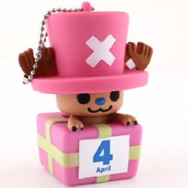 แท้-100-จากญี่ปุ่น-พวงกุญแจ-วันพีช-one-piece-x-pansonworks-chopper-birthday-mascot-figure-ball-chain-april