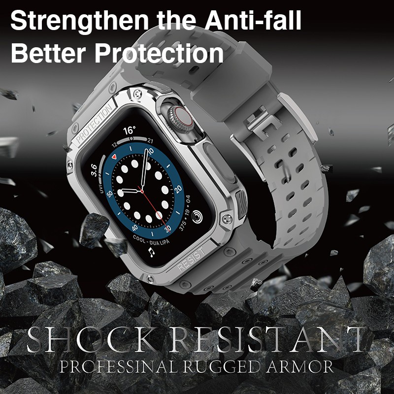 ภาพหน้าปกสินค้าสายนาฬิกาข้อมือ TPU กันกระแทก สําหรับ Apple Watch series 7 ขนาด 41 มม. 45 มม. iWatch SE Series1- 7 SE 6 5 4 3 2 1