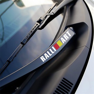 สติกเกอร์ติดรถ Mitsubishi RALLIART, สติกเกอร์กันน้ำที่ปัดน้ำฝน, มือจับประตู 4 ชิ้น PVC