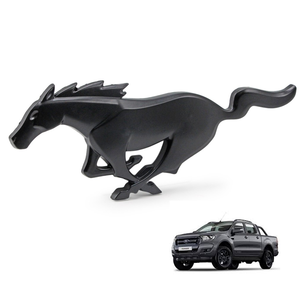 โลโก้-logo-mustang-horse-สี-matte-black-mustang-ranger-ford-2-4-ประตู-ปี2000-2018