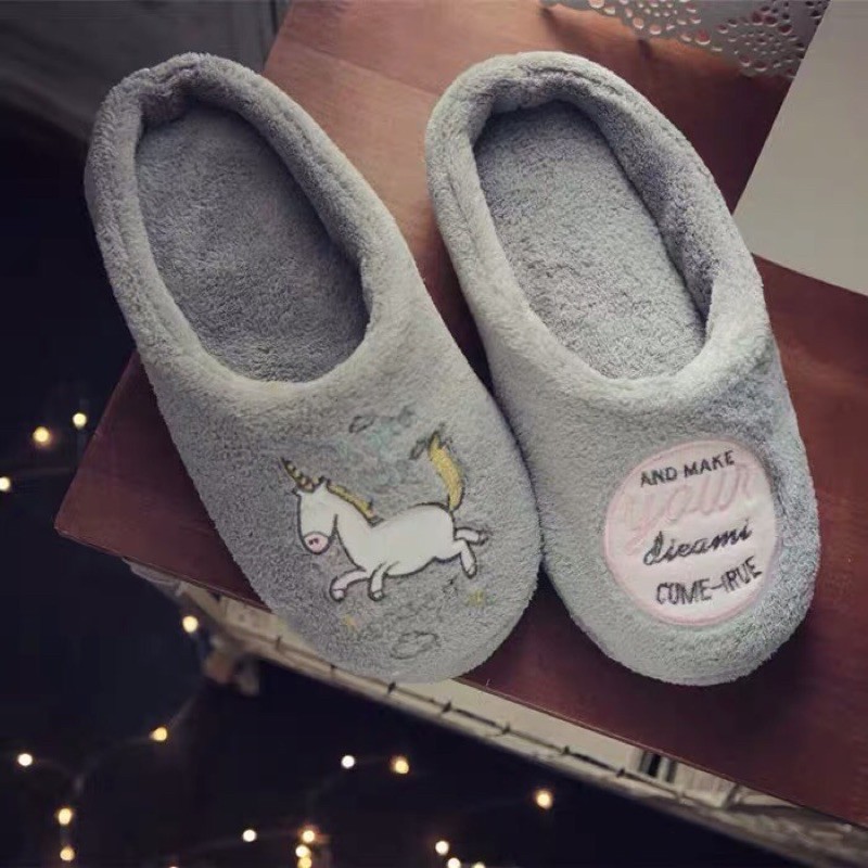 unicorn-and-make-your-dream-come-true-slippers-รองเท้าใส่อยู่ห้อง-รองเท้าใส่อยู่บ้าน