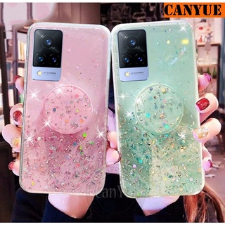 OPPO A94 A95 (4G) (5G) A16K A16 A16S A15 A15S A12 A12S A12E A11K A5S A7 A73 (2020) Bling Glitter Case Sequins Silicone Cover Luxury Soft Shell Flexible Shine Casing + Popsocket