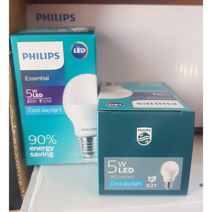 Philips หลอดไฟ 5W ฟิลลิปฺ E27 LED PHILIPS ESSENTIAL BULB หลอดไฟ LED ...