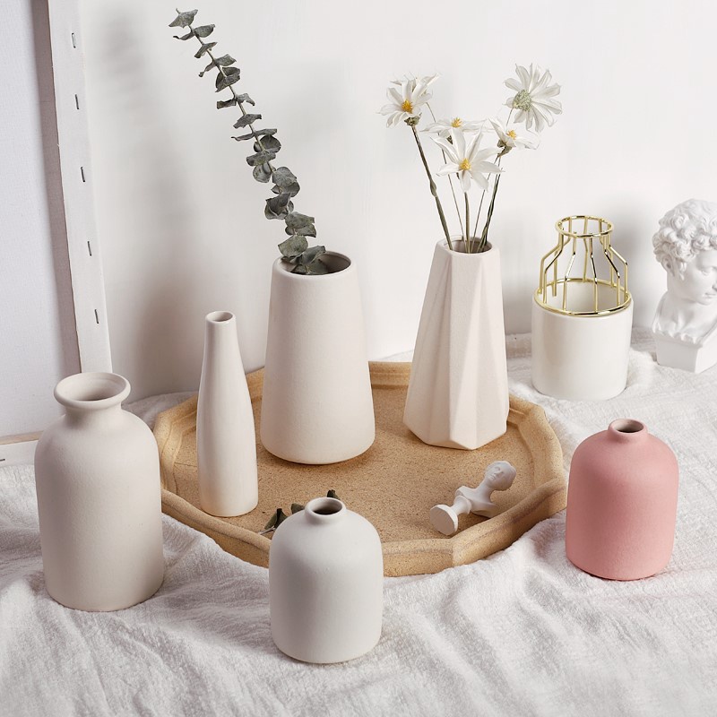 Nordic Ceramic Flower Vase Desktop Ornament Vases Table Decor | Shopee ...
