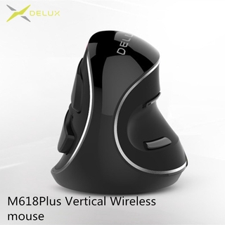 DELUX M618 PLUS ERGONOMIC เมาส์ไร้สาย 800/1200/1600 DPI 6 ปุ่มฟังก์ชั่นเมาส์ออปติคัลแบบถอดได้แผ่นรองมือสำหรับคีย์บอร์ด