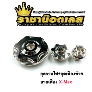 ชุดอุดจานไฟ+อุดเฟืองท้าย ลายแฉก Xmax,Xmax300 ราคาต่อ 1 ชุด 3ชิ้น