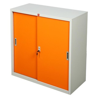 File cabinet CABINET STEEL KSS-90-OR ORANGE Office furniture Home &amp; Furniture ตู้เอกสาร ตู้เหล็กบานเลื่อนทึบ KSS-90-OR ส