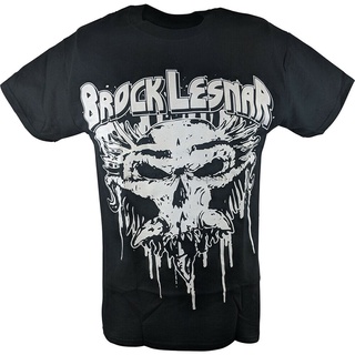 เสื้อยืดผ้าฝ้ายพิมพ์ลายขายดี เสื้อยืด พิมพ์ลายหัวกะโหลก Brock Lesnar Carnage สีดํา สําหรับผู้ชาย