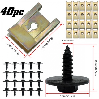 สกรูน็อตหกเหลี่ยม U สําหรับ BMW Speed Fastener Undertray Sheet Metal Clip Fixing 40 ชิ้น