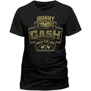 เสื้อยืดผ้าฝ้ายพิมพ์ลายขายดี Yuanl5 [พร้อมส่ง] เสื้อยืดผ้าฝ้าย 100% พิมพ์ลาย Johnny Cash Walk Line โอเวอร์ไซซ์ ของขวัญ
